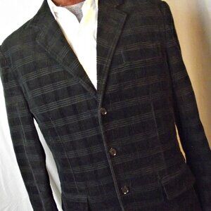 NEW Marc Ecko Mens Textured Corduroy Blazer Black Medium-Large